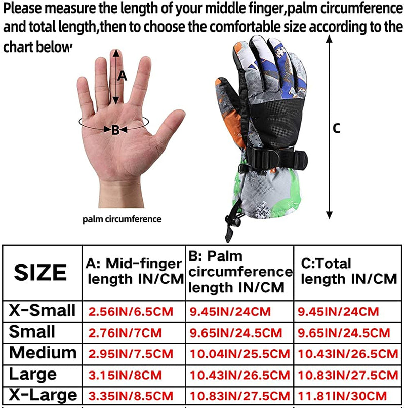 Ski Gloves, Warmest Waterproof and Breathable Snow Gloves for Cold Weather, Fits Both Men & Women,for Parent Child Outdoor Rose Red XS(Fit kids 4-6 years old) - BeesActive Australia
