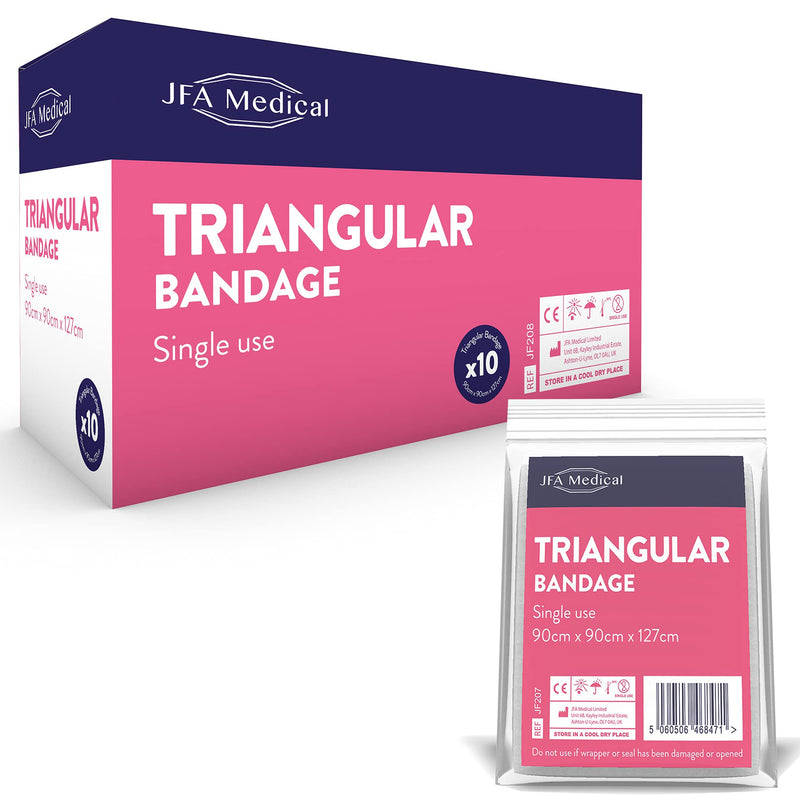 JFA Medical Non-Woven Triangular Bandage Arm Sling 90cm x 90cm x 127cm - Box of 10 Bandages - BeesActive Australia