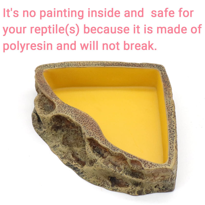 Reptile Feeder Resin Bowl Amphibian Reptile Bowl for Reptile Lizard Gecko Bearded Dragon Turtle - BeesActive Australia