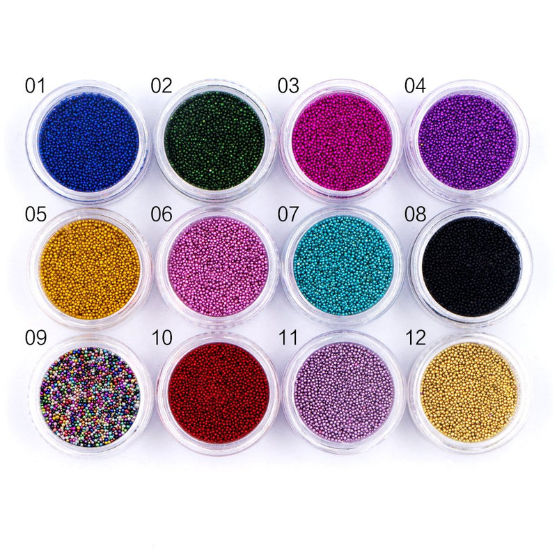 YesLady 12 Colors Nail Art Caviar Beads 3D Craft Micro Eye Makeup Gems Decoration - BeesActive Australia