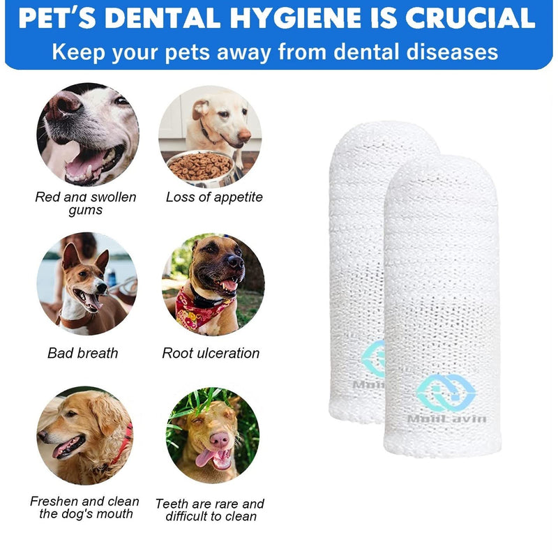 MoiiLavin 6 Packs Pet Toothbrush for Small to Large Dogs Cats,Soft High Grade Finger Toothbrush,Teeth Oral Cleaning,Dental Care, 1 Set for Two Fingers White - BeesActive Australia