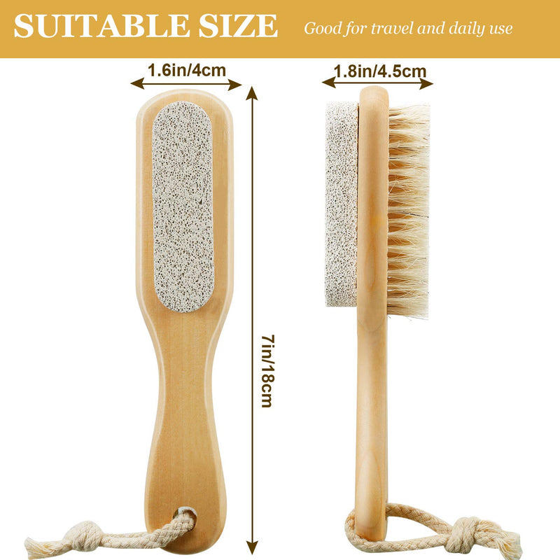 2 Pieces Foot File Callus Corn Remover Pumice Stone Brush Foot Scrubber Exfoliator Double Side with Pumice Stone and Bristle Brush Heel Scraper Foot Care Tools for Feet Dry Dead Skin - BeesActive Australia