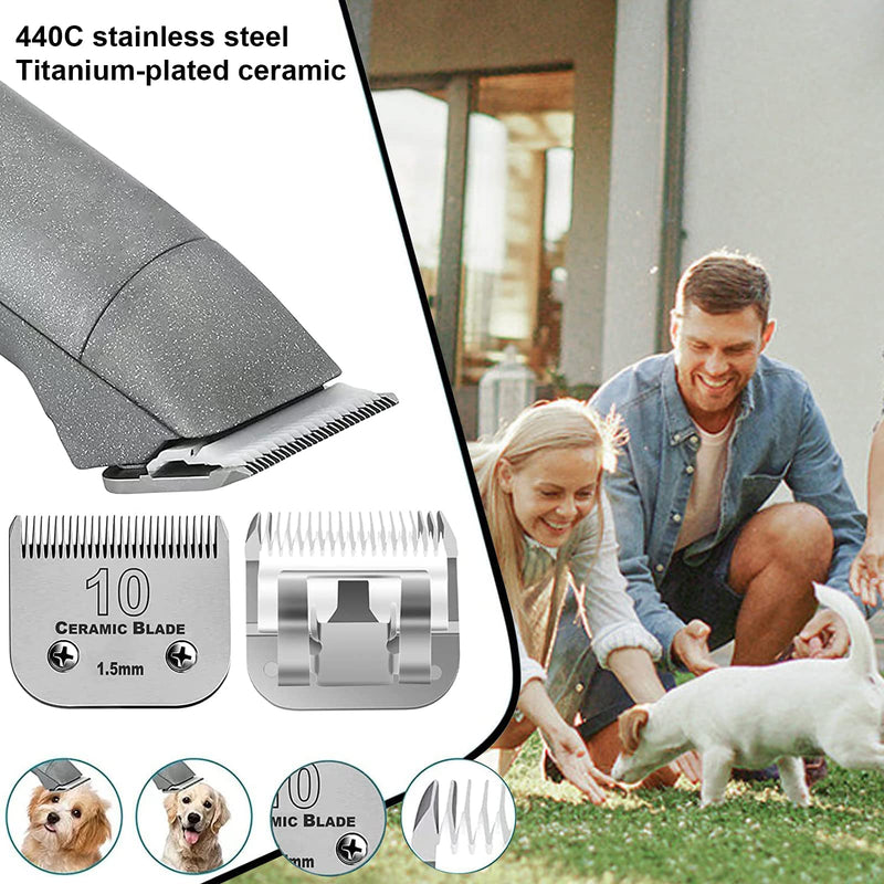 Dog Grooming Clipper Replacement Blades Compatible with Andis/Wahl / Oster Dog Clippers,Detachable Ceramic Blade & Stainless Steel Blade 3pc 10:1/16''(1.5mm) - BeesActive Australia
