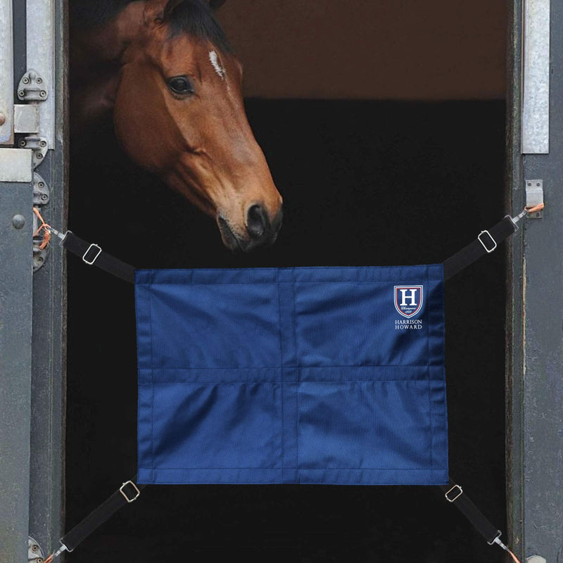 Harrison Howard Horses Stall Guard with Adjustable Straps and Sturdy Spring Hooks Included Aisle Guard for Horses Navy - BeesActive Australia