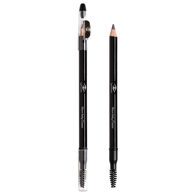 Eye Embrace Warm Betty Classic: Light Gray Wooden Eyebrow Pencil – Waterproof, Double-Ended Pencil with Sharpener & Spoolie Brush, Cruelty-Free - BeesActive Australia