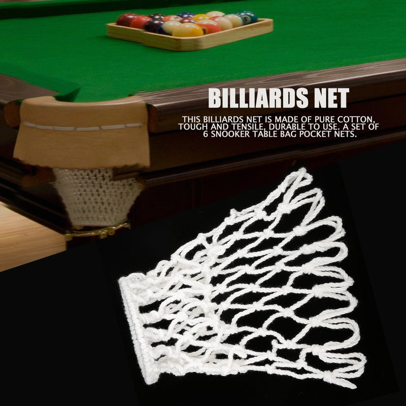[AUSTRALIA] - Dilwe 6Pcs Billiards Table Nets Pool Mesh Pocket Bag Pool Snooker Table Cotton Heavy Bags Nets 