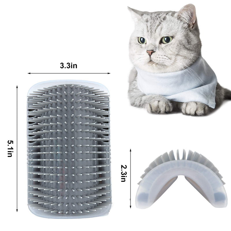 2 PACK Cat Self Groomer,Softer Cat Corner Scratcher For Wall With Catnip,Massage Comb Groomer Cat Corner Groomer,Pet Grooming Massage Kitten Brush,Cat Face Scratcher For Kitten with Long &Short Fur (Gray) Gray - BeesActive Australia