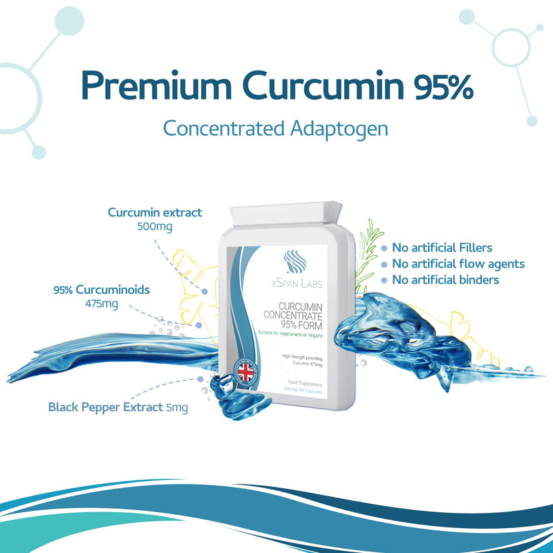 Curcumin Concentrate 95% Form with Black Pepper – 60 Capsules 500mg in DRcaps targeted Release Capsules - BeesActive Australia