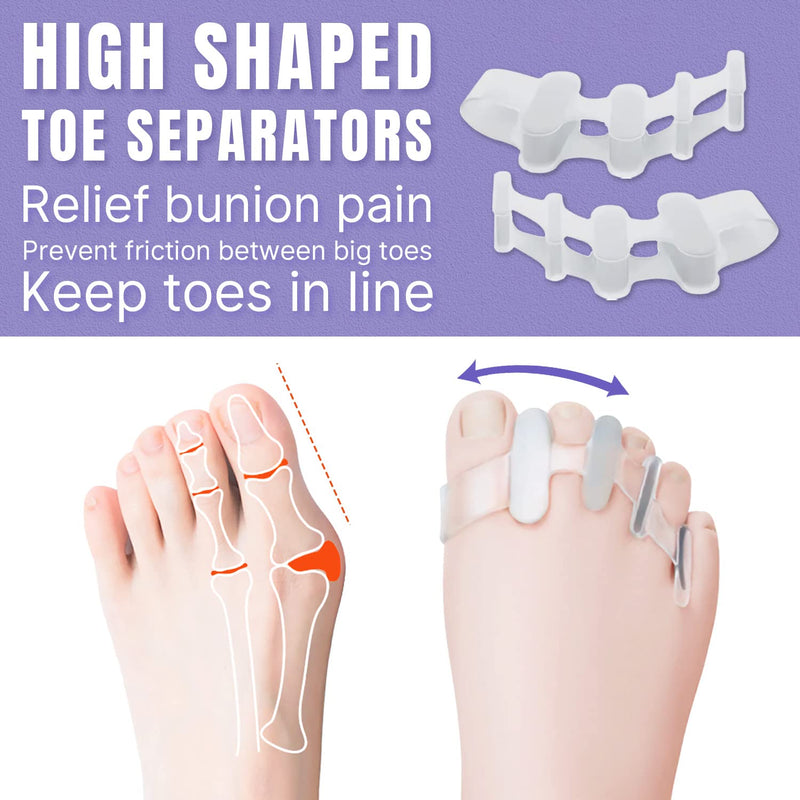 Toe Separators for Overlapping Toes,2 Kinds Degree Spreading Correct Toe Soft Silicone - BeesActive Australia