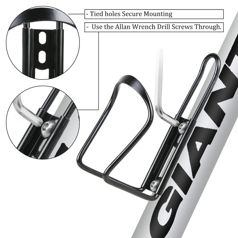 Bike Water Bottle Holder, Alloy Aluminum Lightweight Water Bottle Cages for Bike, 2 Pack Bicycle Water Bottle Holder Cages Brackets Bicycle Accessories Water Bottle Mount for MTB Bike Road Bike Black - BeesActive Australia