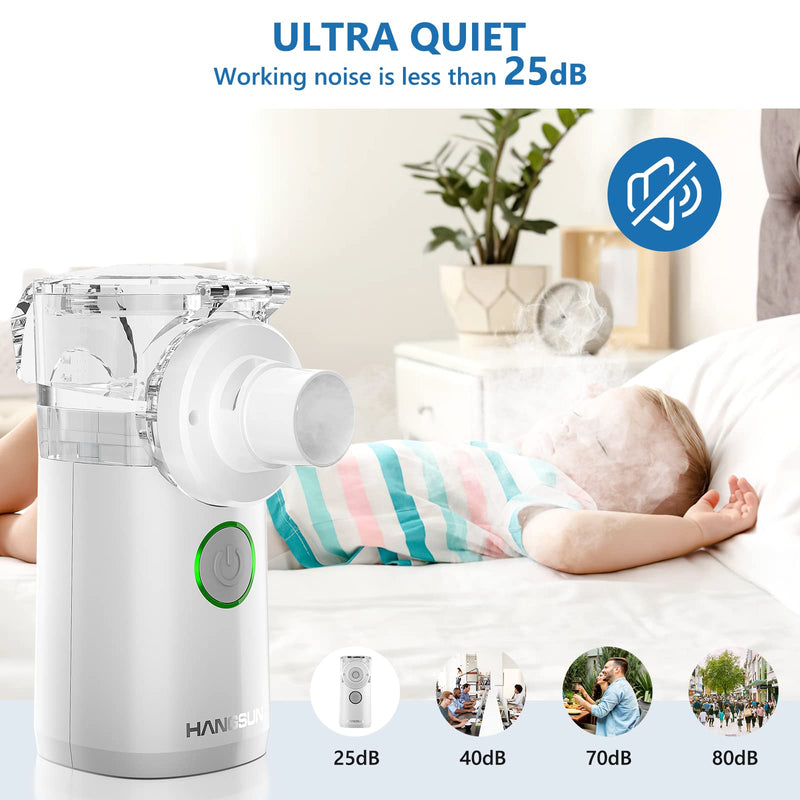 Hangsun Portable Mesh Mist Machine Silent Inhaler CN750 for Kids and Adult, with Storage Bag for Travel and Home Use - BeesActive Australia