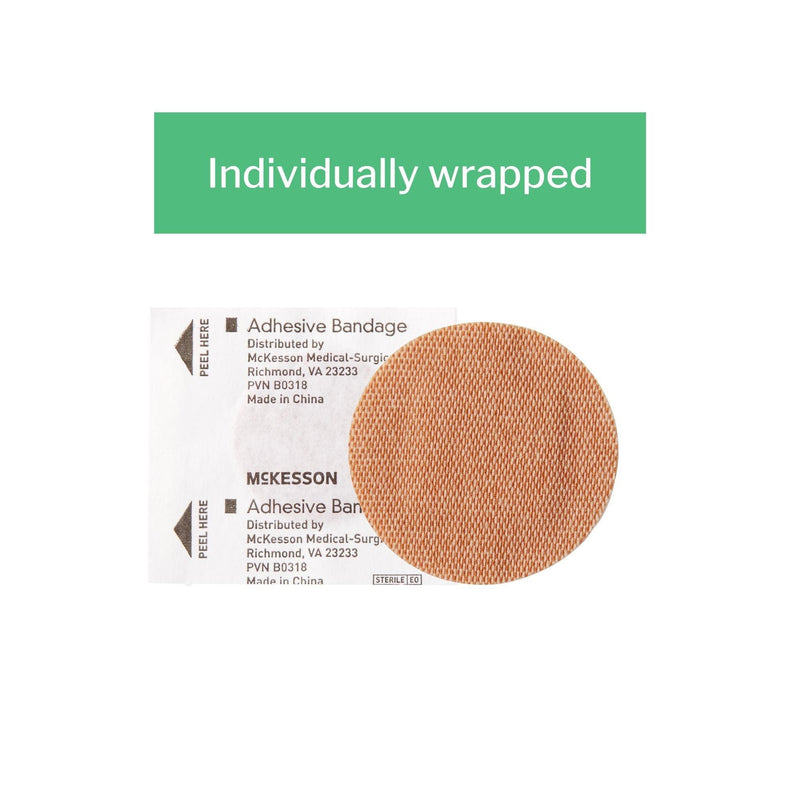 McKesson Adhesive Bandages, Sterile, Fabric Spot, 1 in, 100 Count, 1 Pack - BeesActive Australia