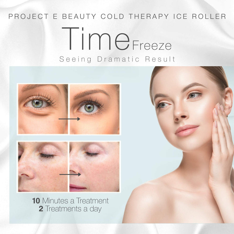 Project E Beauty Ice Roller Cold Therapy | Face Eye Body Massage Massager Under Eye Puffiness Brightening Cooling Cool Tightening Reduce Wrinkles Dark Circles Muscle Soreness Pain Relief Redness - BeesActive Australia