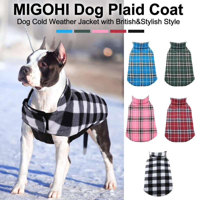 MIGOHI Dog Jackets for Winter Windproof Reversible Dog Coat for Cold Weather British Style Plaid Warm Dog Vest for Small Medium Large Dogs X-Large Black - BeesActive Australia