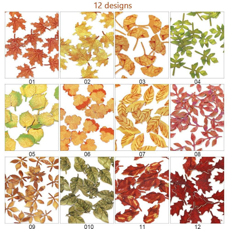 Fall Nail Art Glitters Fall Leaf Nail Art Stickers Decals, Fall Glitter Nail Art Supplies 12 Grids Mix Color Autumn Leaf Wood Pulp Flakes for Fall Nail Polish Nail Decorations Fall Leave - BeesActive Australia