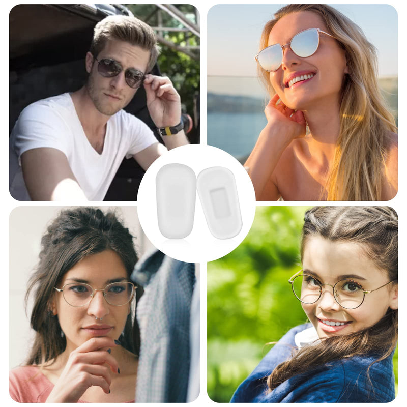 20 Pairs Eyeglass Nose Pads Covers, Slip-On Glasses Nose Pad Replacement Silicone Nose Pads for Eyeglasses, Eye Glasses Nose Pads Non Slip Protective Covers for Screw-in Glasses Sunglasses (White) - BeesActive Australia