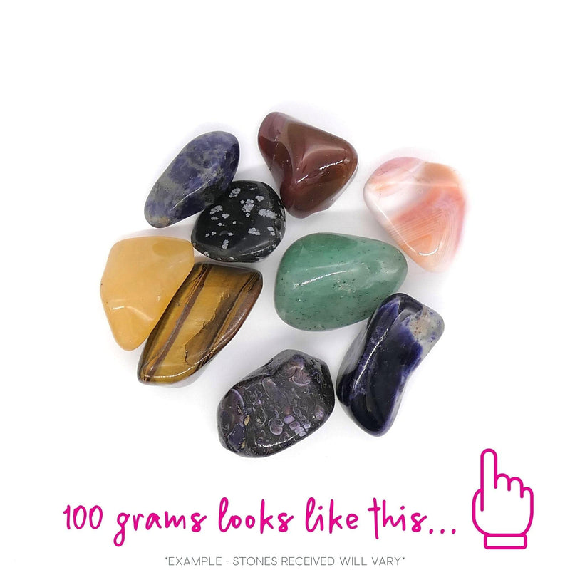 Polished Tumblestone Gemstones, Pocket Reiki, Chakra, Mineral Rocks, 100g Pack (8 to 10 Stones) Size: Large Mix 25mm - 40mm Mixed Stones - BeesActive Australia
