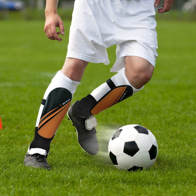 newox Soccer Shin Guards Youth - Protection Girls Shin Guards Soccer Youth - Soccer Sleevers Shin Pads - Soccer Shin Guards for Kids 3-16 Years Old Girls Boys Toddler Pink Orange+Black Large - BeesActive Australia