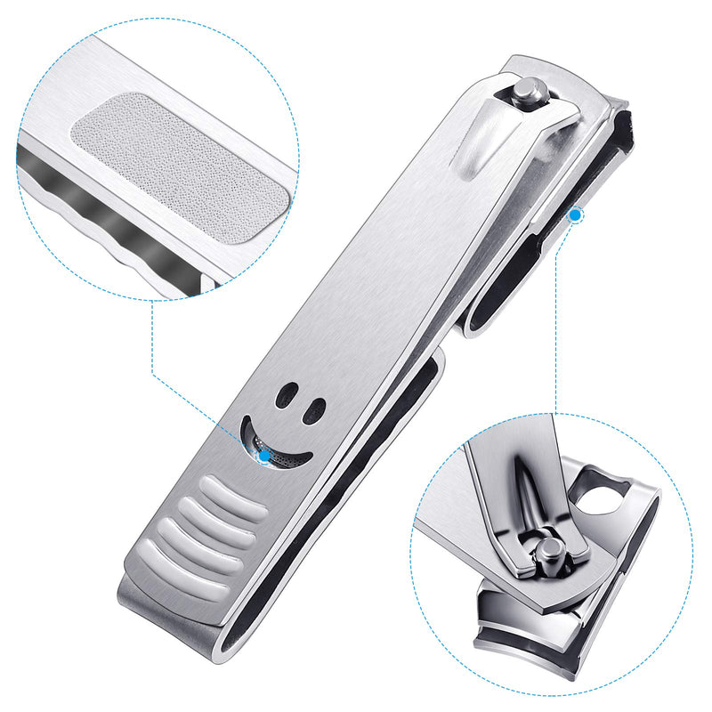 Chumia 2 Pieces 360 Degree Rotary Stainless Steel Nail Clipper Pointed Blade Fingernail Toenail Clipper with Nail File Trimmer and Cutter in Large and Small Sizes for Men Women - BeesActive Australia