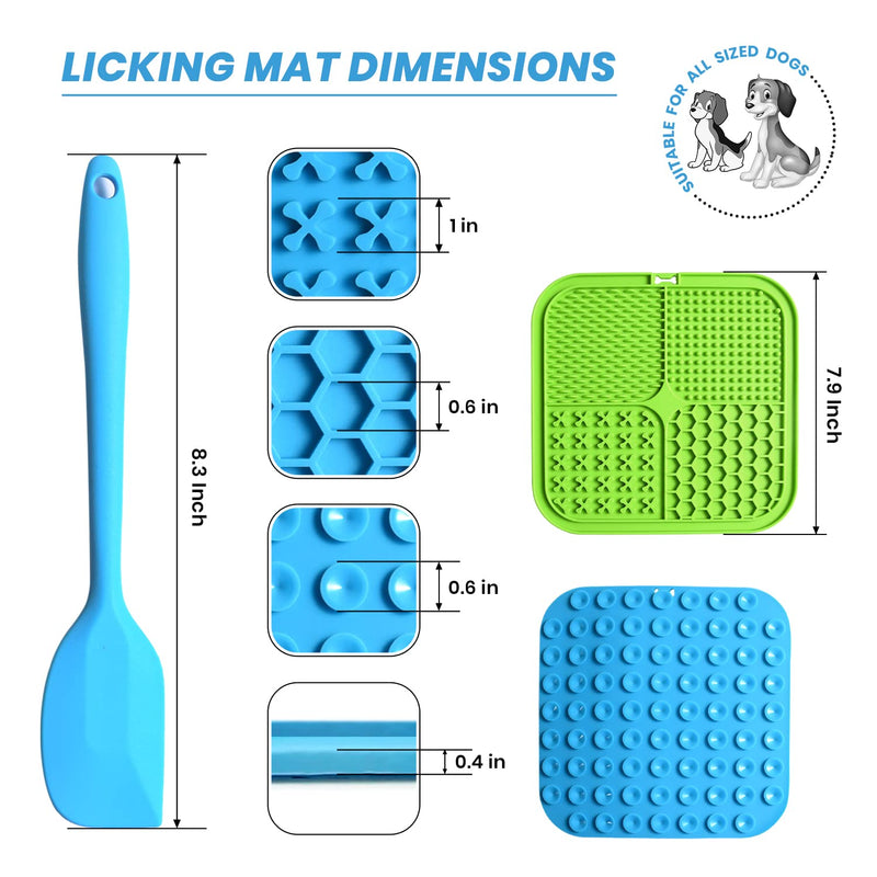Lick Mat for Dogs - 2pcs Dog Slow Feeder Licking Mat - Silicone Lick Pad with Suction Cups for Dog Anxiety Relief, Boredom Reducer - Perfect for Food, Treats, Yogurt, or Peanut Butter - BeesActive Australia