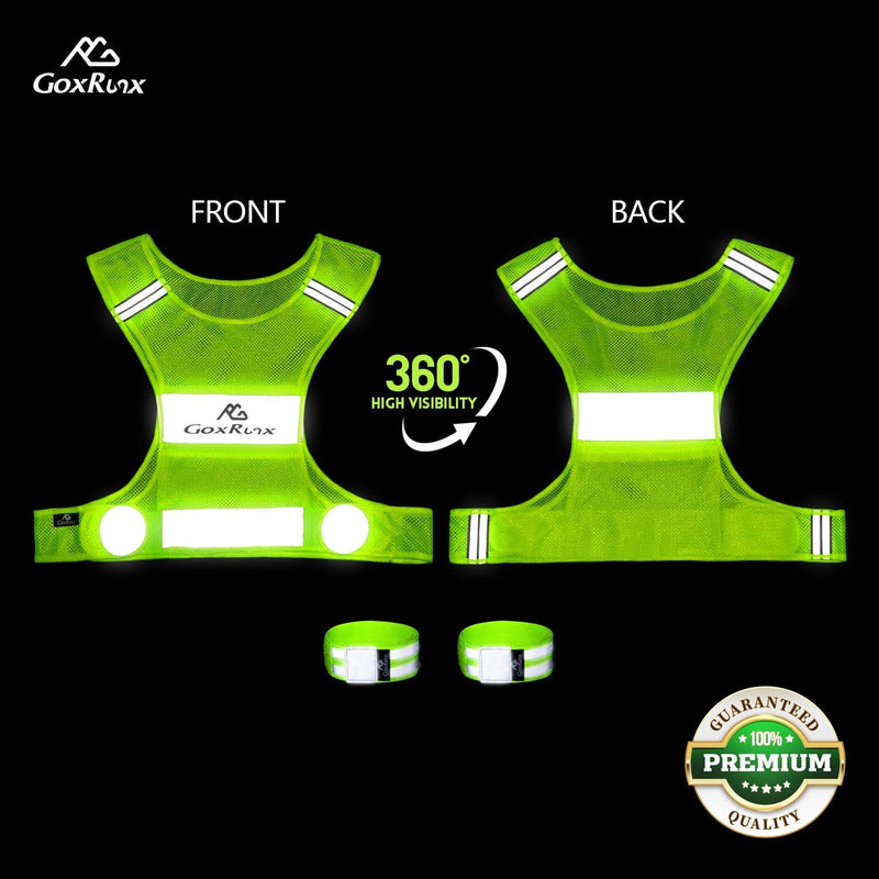 Reflective Vest Running Gear,Lightweight Reflective Safety Vests with Arm Bands Medium Green - BeesActive Australia