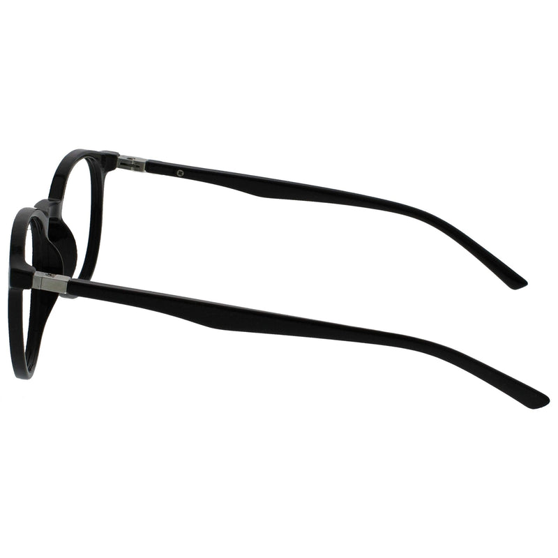 Opulize Met - Blue Light Blocking Glasses Slim Round Frame Scratch Resistant Spring Hinges Improve Sleep Computer Gaming Anti-Reflective Black Mens Womens B60-1 +0.00 0 Magnification (Pack of 1) - BeesActive Australia