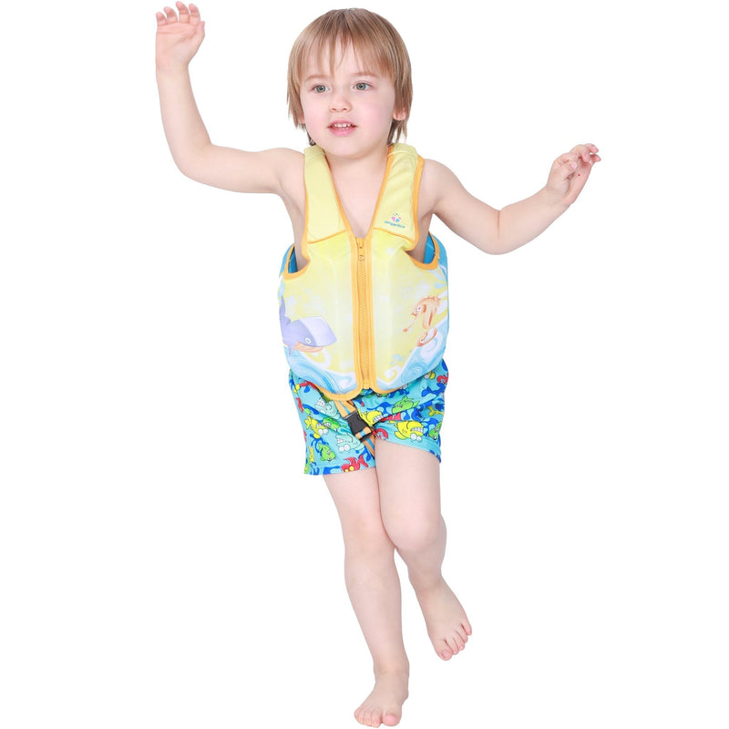 Megartico Kids Swim Vest Float Jacket Swimming Jacket Buoyant Aid Seahorse 5-7 - BeesActive Australia