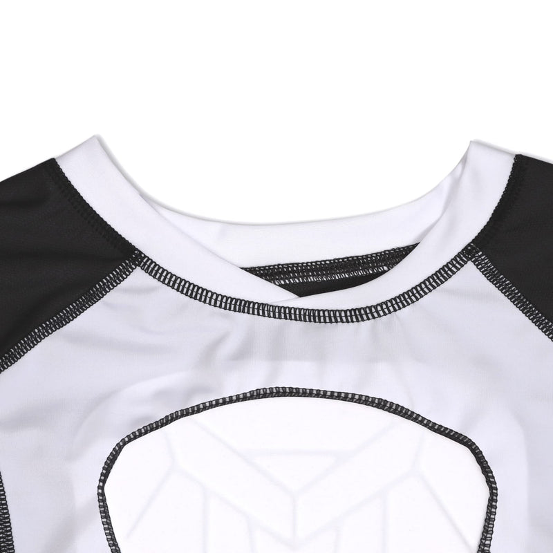 TUOYR Padded Compression Shirt Chest Protector Undershirt for Football Soccer Paintball Shirt Large Black-white - BeesActive Australia