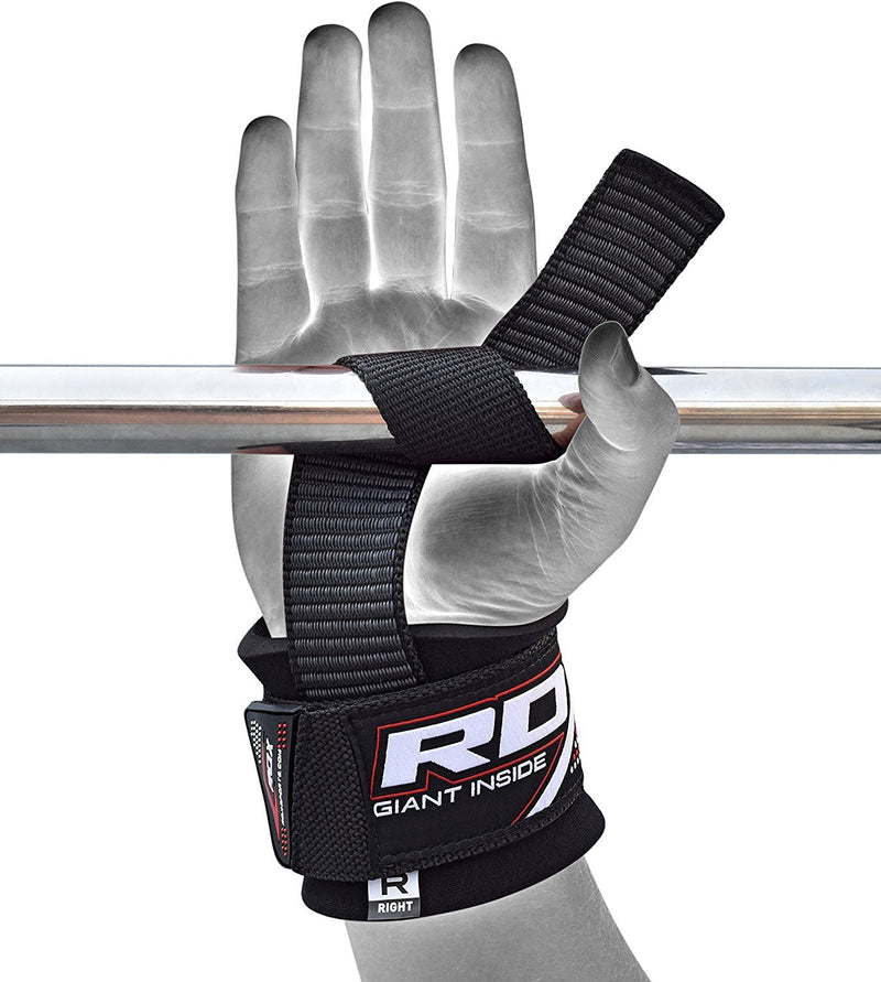 [AUSTRALIA] - RDX Gym Weight Lifting Wrist Wraps Straps Hand Bar Bodybuilding Training Workout 