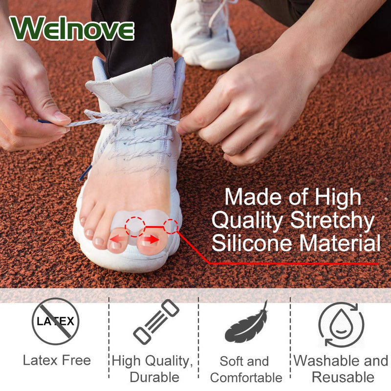 Welnove Pack of 12 Bunion Corrector, Toe Separators with 2 Loops, Big Toe Space Suitable for Bunion and Overlap Toe (White) - BeesActive Australia
