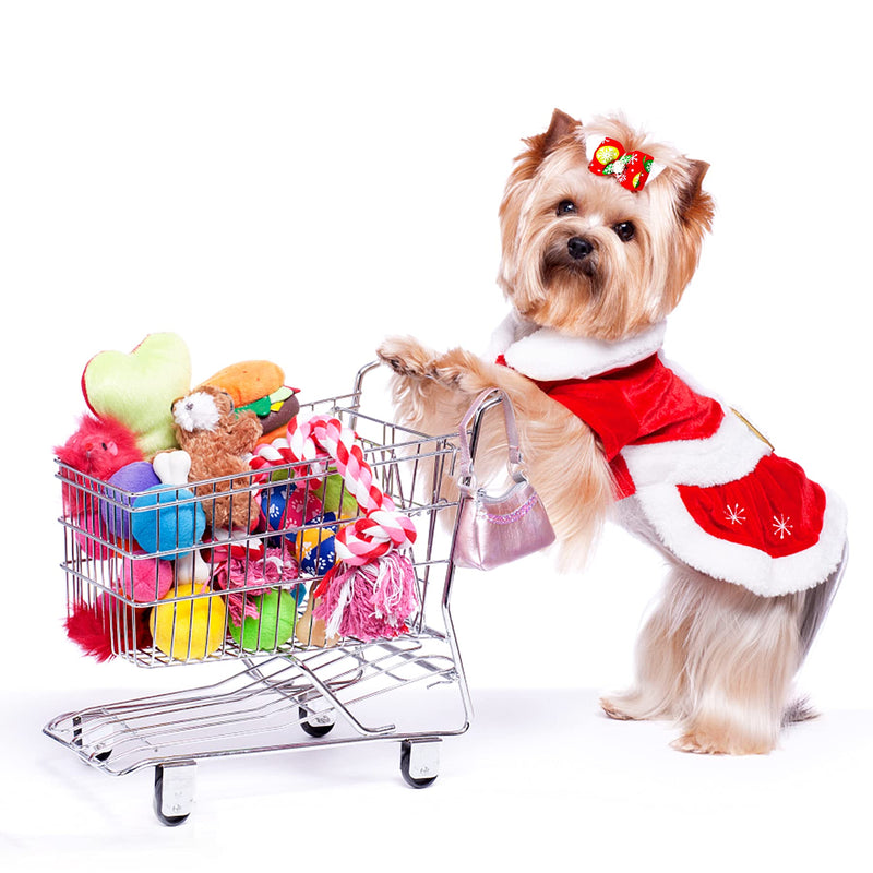 PET SHOW 50pcs/Pack Christmas Small Dog Hair Bows with W/Rubber Bands Xmas Cat Puppy Medium Large Dogs Grooming Topknot Hair Accessories Random Color - BeesActive Australia