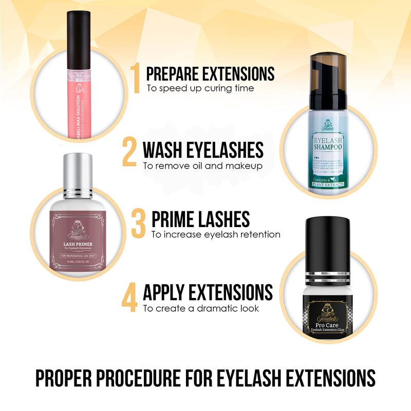 Eyelash Extension Shampoo Forabeli + Brush & Wand 50ml / Eyelid Foaming Cleanser/Nourishing Formula Lash Shampoo Wash/Paraben & Sulfate Free/Safe Makeup & Mascara Remover/Professional & Self Use - BeesActive Australia