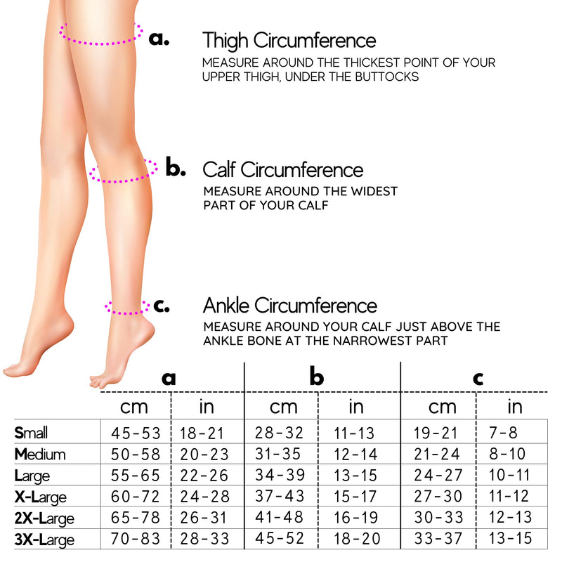 Thigh High Compression Stockings, Unisex Ted Hose Socks, 15-20 mmHg Moderate Level M - BeesActive Australia