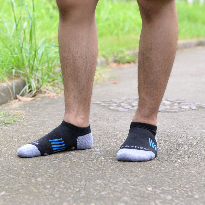 JOYNÉE Men's 6 Pack Athletic No Show Performance Cushioned Low Cut Running Socks Black(6 Pairs) - BeesActive Australia