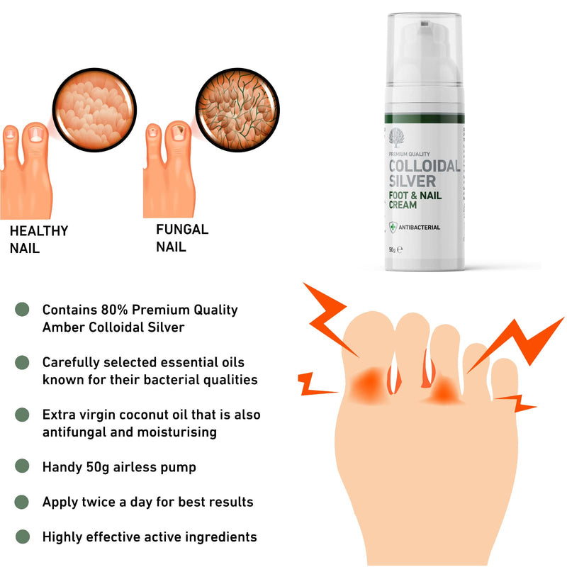 Nature's Greatest Secret All Natural Antibacterial Colloidal Silver Foot & Nail Cream 50g - BeesActive Australia