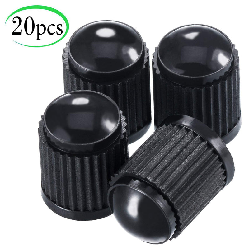 AEHO CRAFTS 20 Pack Tyre Valve Dust Covers - Plastic Tire Caps for Bike, Car, Trucks, Motorbike, and Bicycle - Color Black - BeesActive Australia