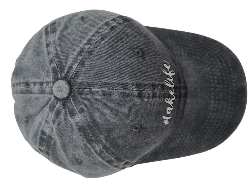 OASCUVER Printed Lake Life Hat Distressed Cotton Adjustable Beach Life Unisex Baseball Cap Lake Life Deep Heather One Size - BeesActive Australia