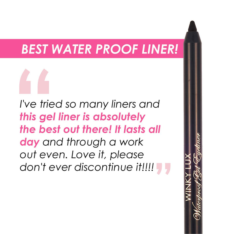 Winky Lux Waterproof Gel Eyeliner Black | Cruelty Free Eyeliner Pencil | Budge-proof formula lasts up to 24-hours, 100% waterproof (1.3g/ .04 oz) - BeesActive Australia