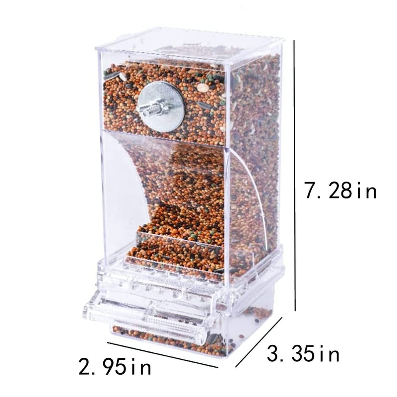 Parrot Automatic Feeder No Mess Bird Feeder Food Container Feeding Station Foraging Cage Accessories Acrylic Suitable for Parrot Cockatoo Canary Love Bird Transparent - BeesActive Australia