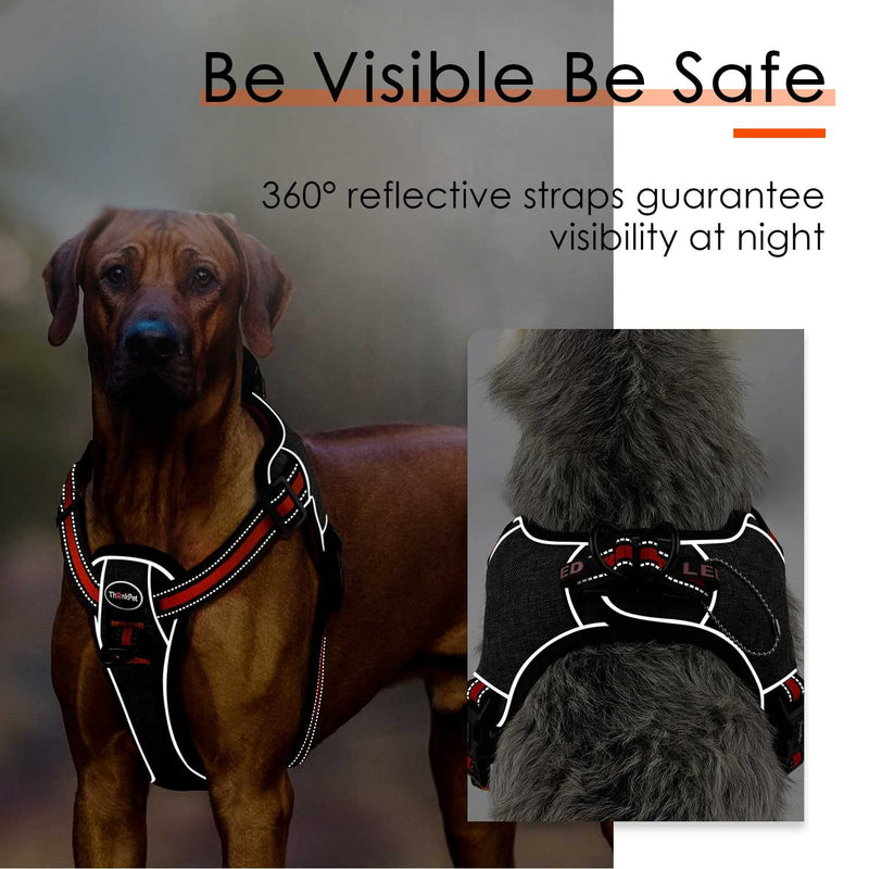 ThinkPet Step in Vest Dog Harness with ID Pocket and LED Clip，Front Clip No Pull Choke Free Escape Proof Padded Breathable Reflective Halter for Small Breed Orange Yellow Training Walking Hiking - BeesActive Australia