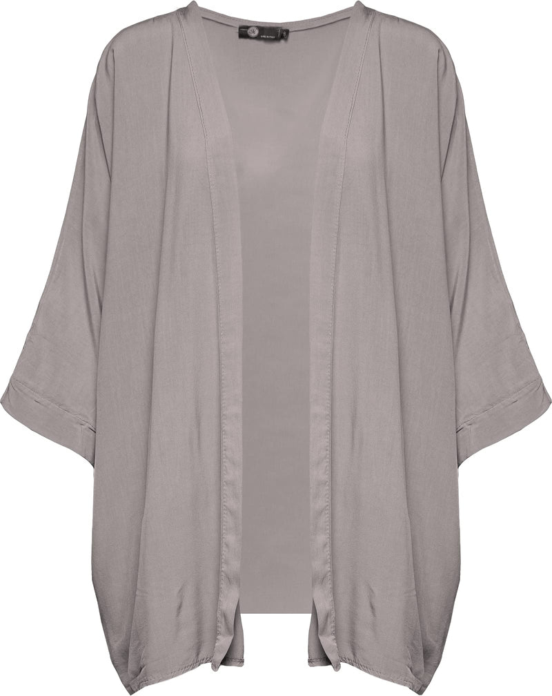 M Made in Italy Women's Lightweight Open Cardigan Large Taupe - BeesActive Australia