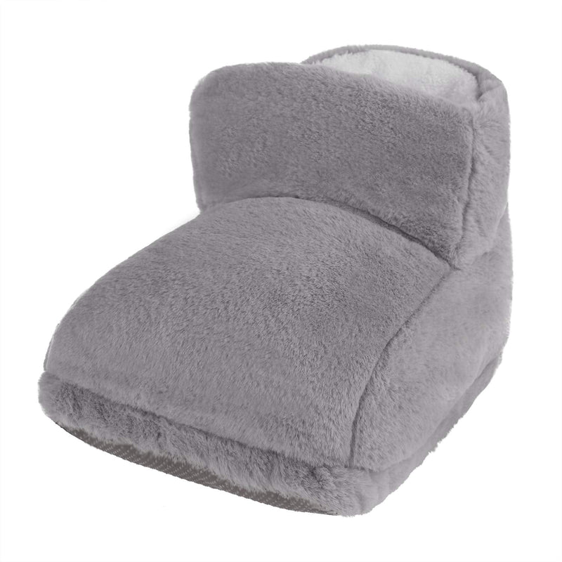 Foot Warmer Boots USB Soft Heating Pad for Pain Relief Fast Heating Thermal Shoes Anti-Slip Sole Massage Electric Feet Warmers for Women Men Grey - BeesActive Australia