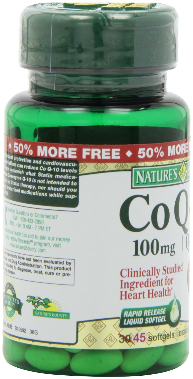 Nature's Bounty CoQ10, Rapid Release Softgels, 45 Count 45 Count (Pack of 1) - BeesActive Australia