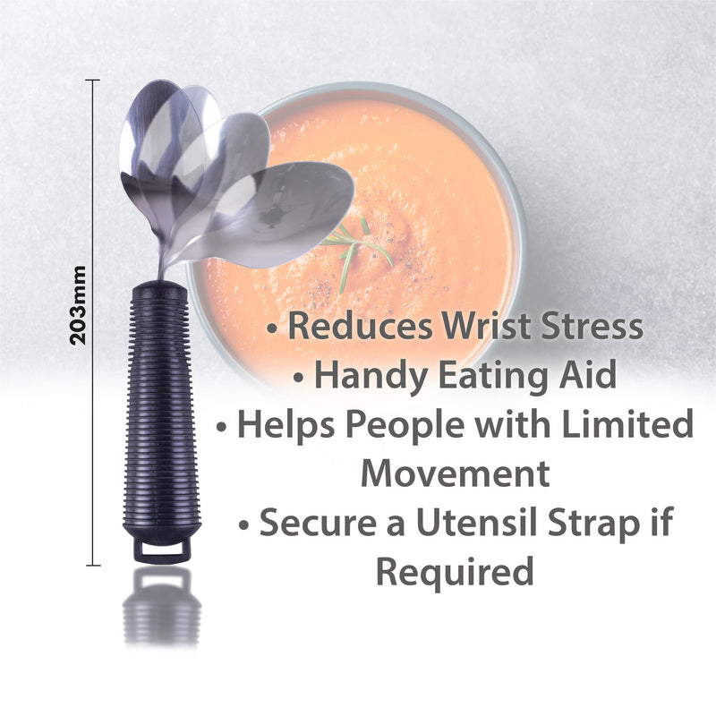 Aidapt Bendable Angled Spoon. Soft Grip Eating Aid that can be Bent to any Angle to help Reduce Wrist Stress from Twisting. Ideal for those with Arthritis, Limited Grip, Arm Movement or Tremors Single - BeesActive Australia