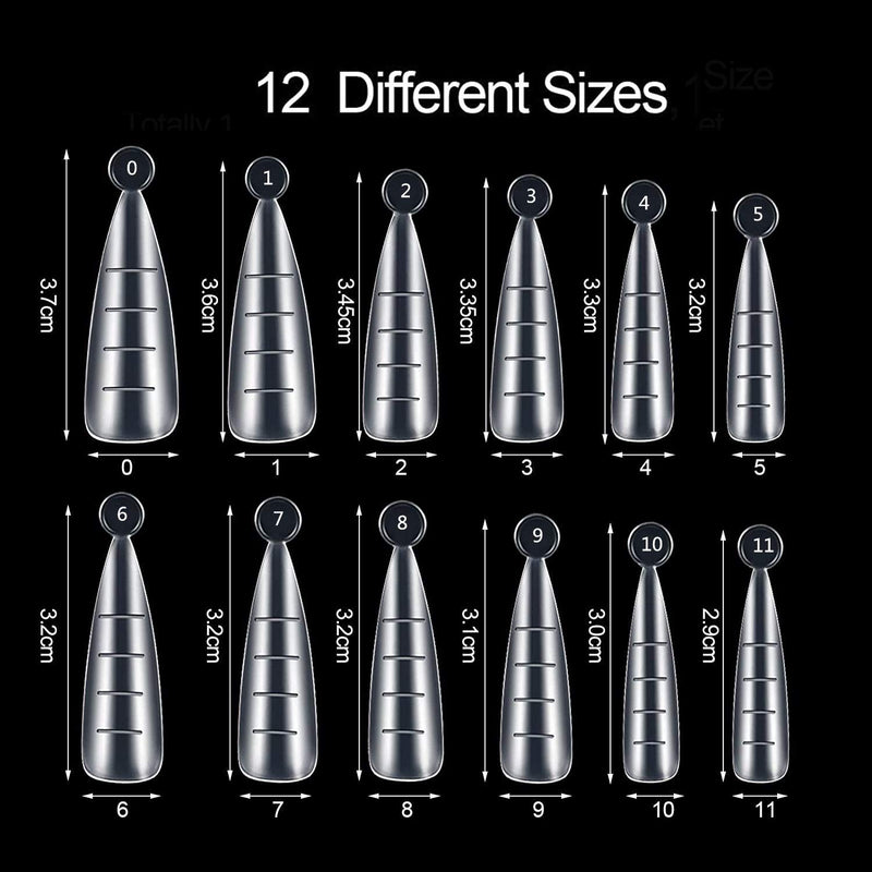 Vcedas 120PCS Nail Dual Forms Stiletto Shape Nail Molds Kits,100PCS Nail Art Extension Guide Form Tool,Poly Nail Gel Quick Building Nail Tips Clip,Poly Extension Nail Gel Brush,Nail File for DIY Nails Stiletto Sharp Nail Form Molds set - BeesActive Australia