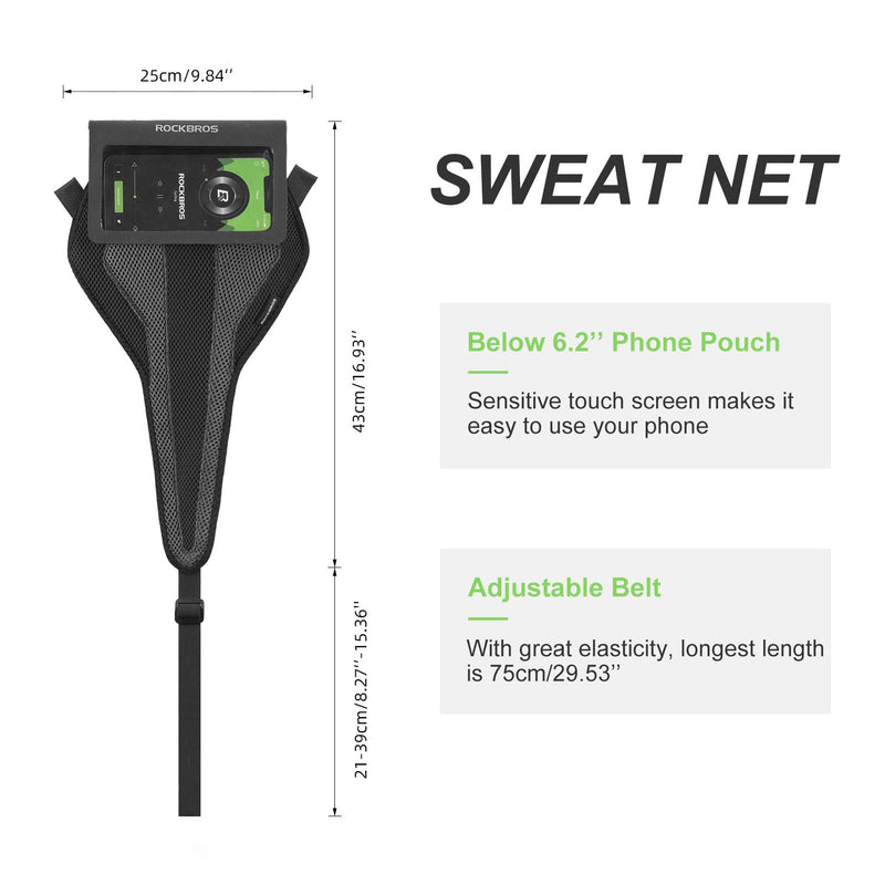 ROCKBROS Bike Sweat Guard Bicycle Trainer Sweat Net with Phone Pouch Bike Sweat Catcher Net Sweat Protector for Indoor Cycling Training Compatible with iPhone 12 11 Phones Below 6.2’’ - BeesActive Australia