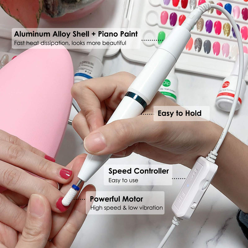 20000rpm Portable Nail Drill Machine for Acrylic Nails, Professional Compact Electric Efile Nail File Manicure Pedicure Shape Polishing Tool - BeesActive Australia