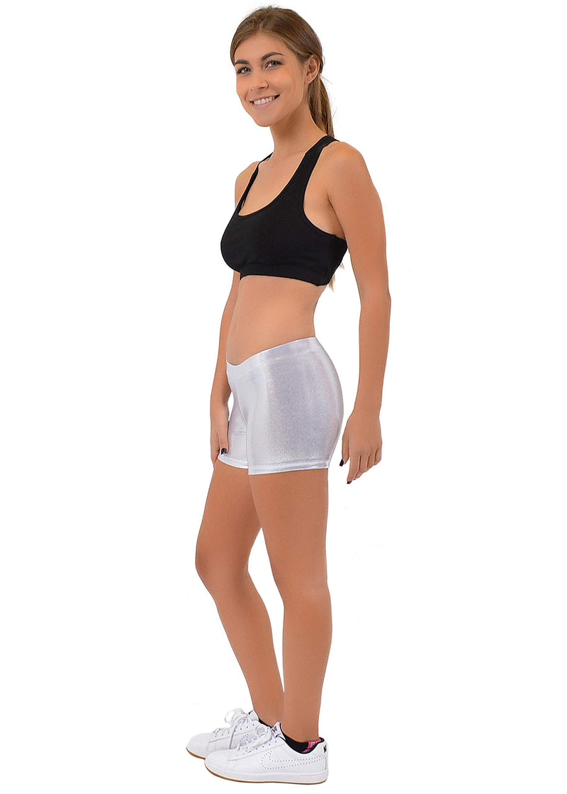 [AUSTRALIA] - Stretch Is Comfort Girl's and Women's Cotton Stretch Booty Shorts 8 Child Silver 