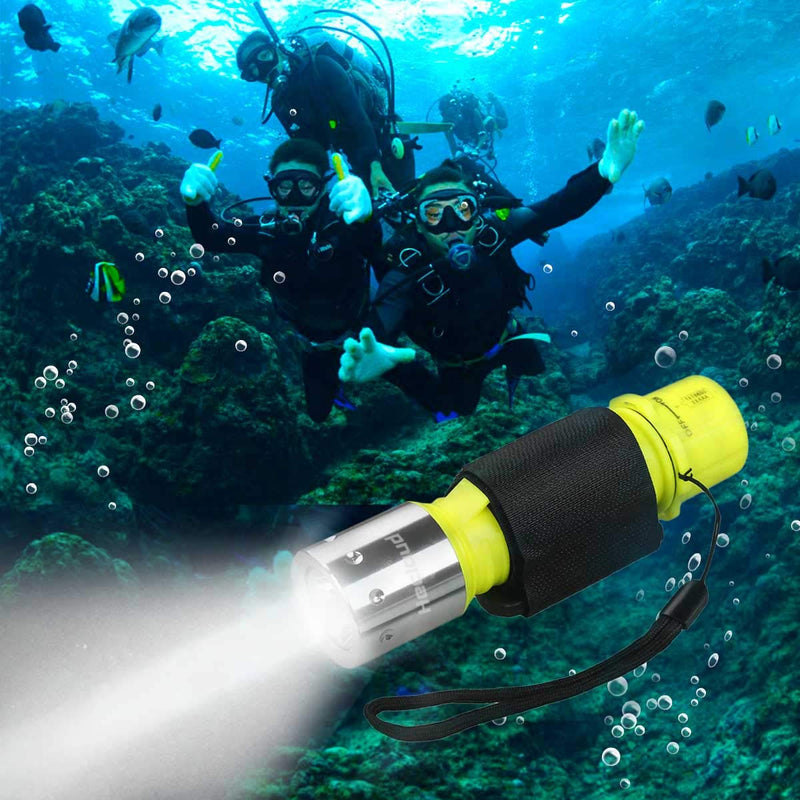 HECLOUD Diving Flashlight with Rechergeable Power Scuba Dive Light Torch IPX8 Waterproof Snorkeling Diving LED Underwater Lights,High Lumens,3 Modes with Charger for Underwater Sports(2Pack) - BeesActive Australia