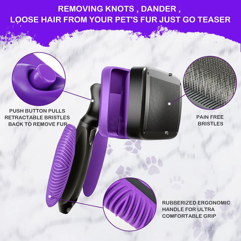 ZNOKA Pet Grooming Brush, The Ultimate Dog Brushes for Shedding Hair, Fur, Comb for Grooming Long Haired & Short Haired Dogs, Cats, Rabbits & More, Shedding and Grooming Tool for Dog and Cat Brush - BeesActive Australia
